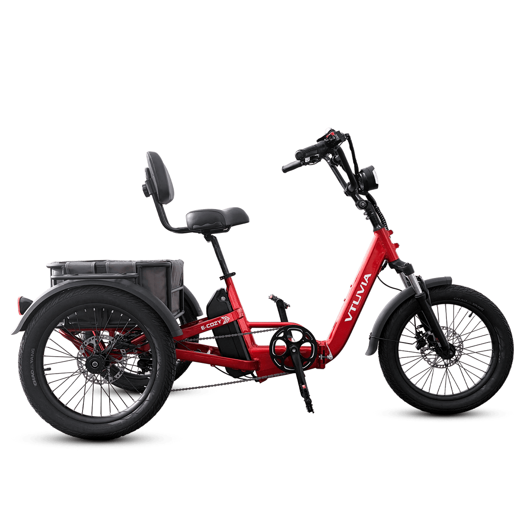 VTUVIA E-Cozy Electric Trike Electric Trikes Ruby Red 1