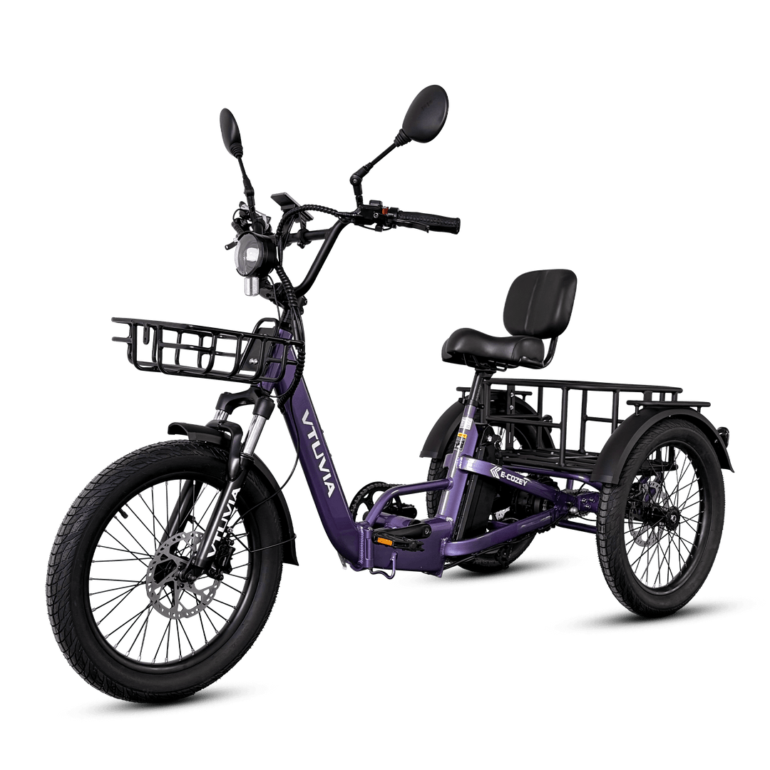 VTUVIA E-Cozy Electric Trike Electric Trikes Lavender Purple 15