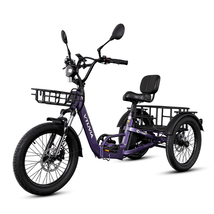 VTUVIA E-Cozy Electric Trike Electric Trikes Lavender Purple 15