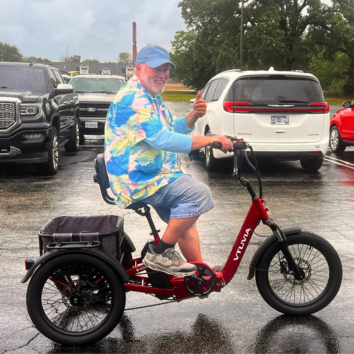 VTUVIA E-Cozy Electric Trike Electric Trikes Ruby Red 2