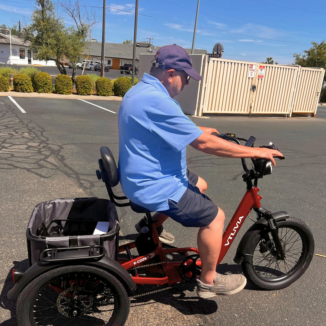 VTUVIA E-Cozy Electric Trike Electric Trikes Ruby Red 3