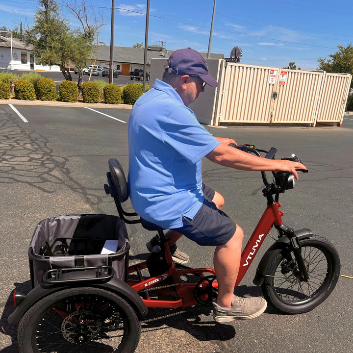 VTUVIA E-Cozy Electric Trike Electric Trikes Ruby Red 3