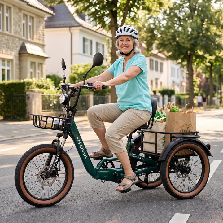 VTUVIA E-Cozy Electric Trike Electric Trikes Forest Green 10