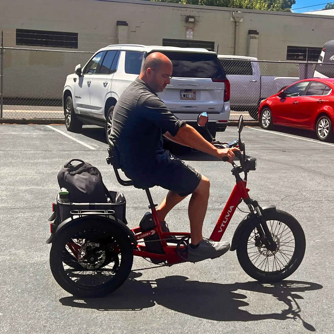 VTUVIA E-Cozy Electric Trike Electric Trikes Ruby Red 5