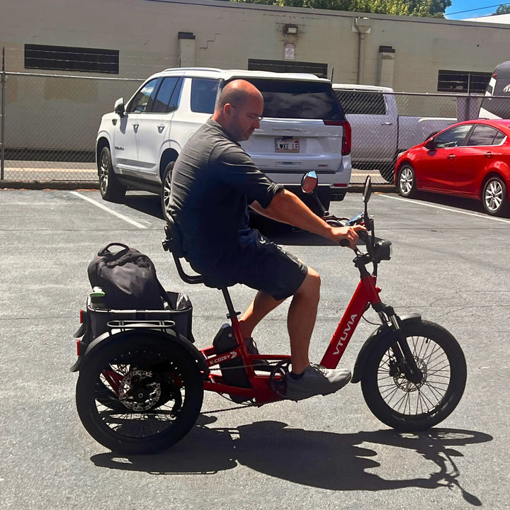 VTUVIA E-Cozy Electric Trike Electric Trikes Ruby Red 5