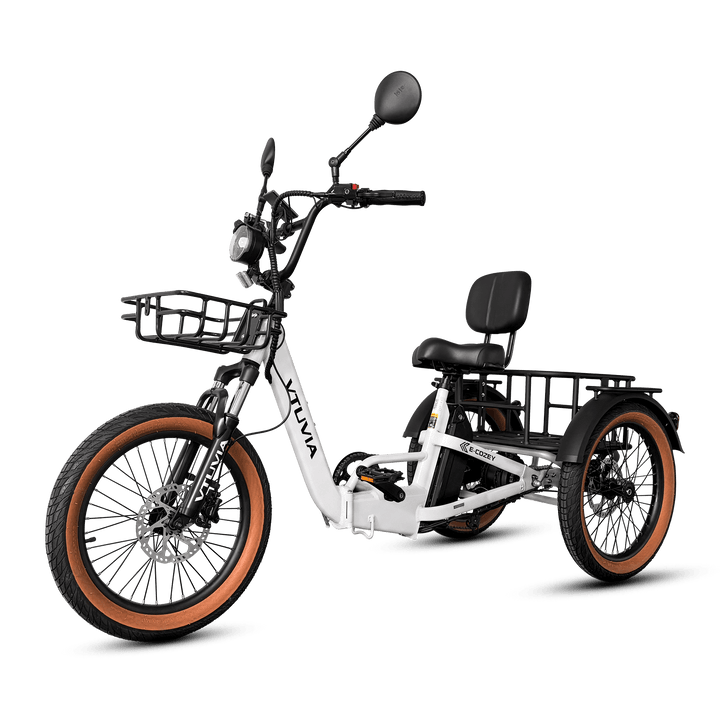 VTUVIA E-Cozy Electric Trike Electric Trikes Pearl White 12