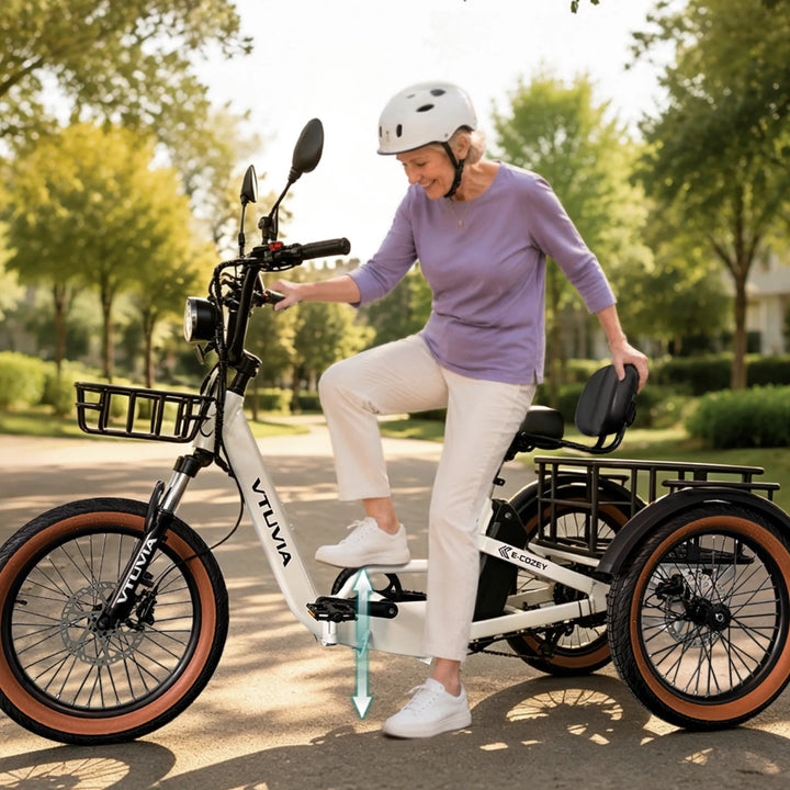 VTUVIA E-Cozy Electric Trike Electric Trikes Pearl White 13