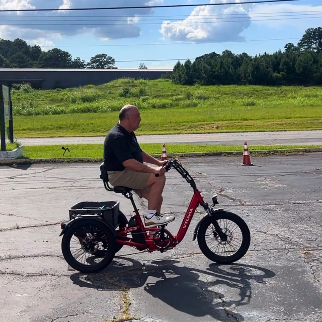 VTUVIA E-Cozy Electric Trike Electric Trikes Ruby Red 4