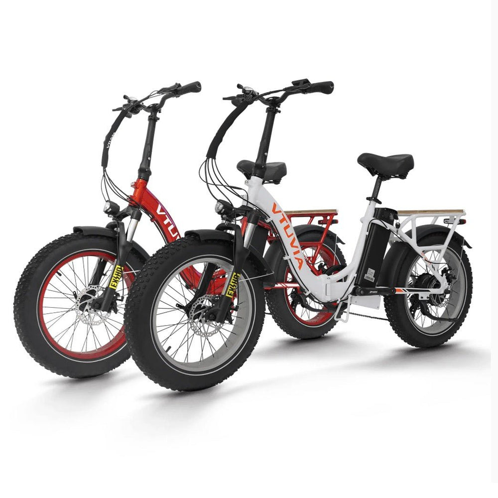 VTUVIA SF20H 750W Combo Folding Electric Bikes White + Red 2