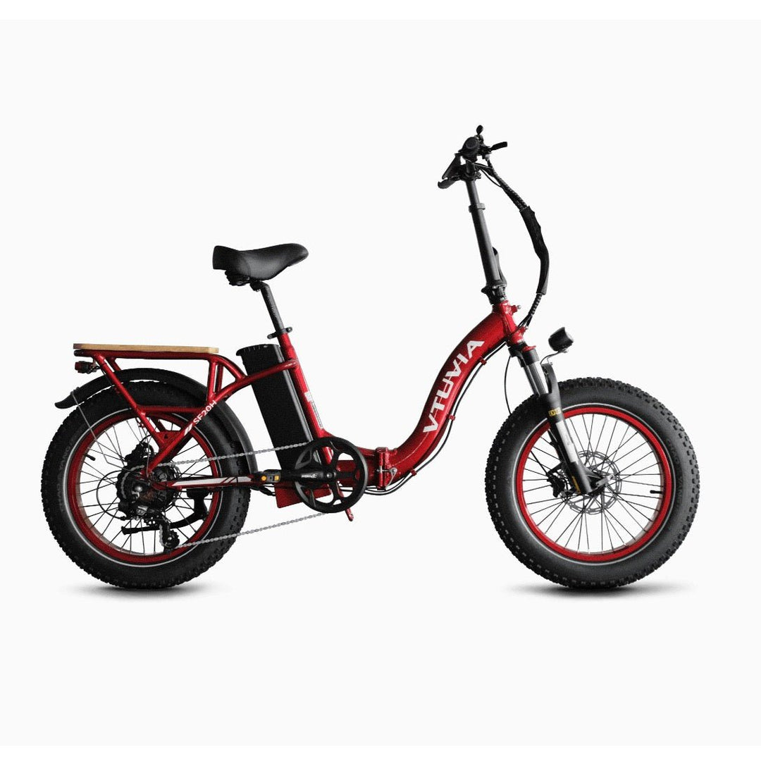 portable folding electric bicycle VTUVIA| SF20H Folding 750W, UL Certified, Fat Tire Step-Through Electric Bike