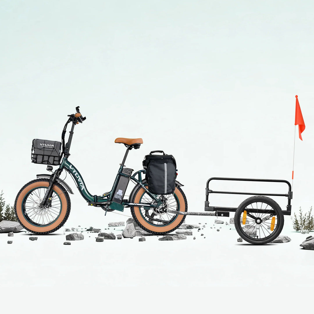 VTUVIA SF20H Utility E-Bike Folding Electric Bikes White 10