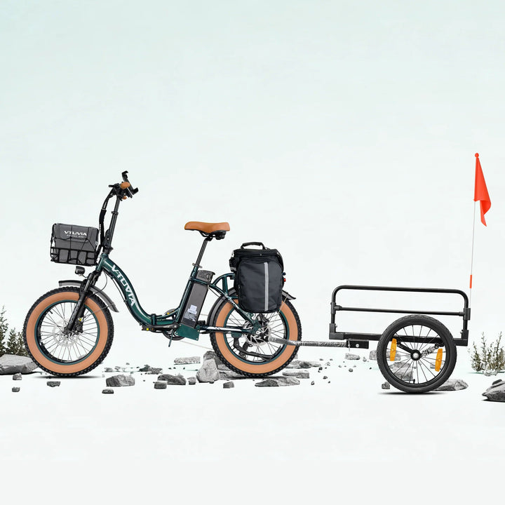 VTUVIA SF20H Utility E-Bike Folding Electric Bikes White 10