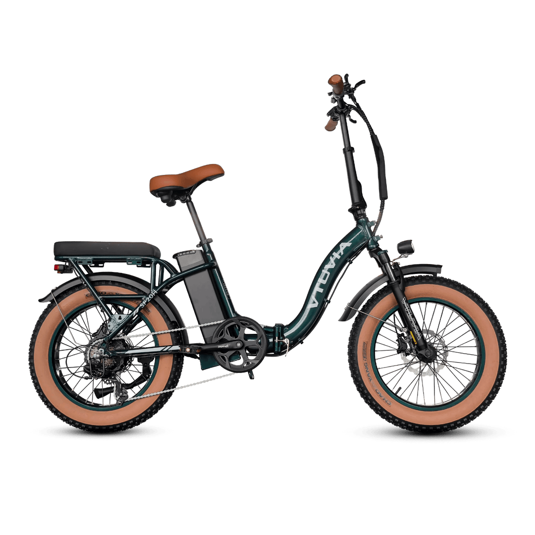 VTUVIA SF20H Utility E-Bike Folding Electric Bikes Dark Green 1