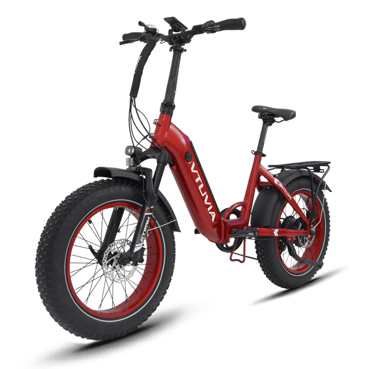 VTUVIA SX20 Folding Ebike Combo Folding Electric Bikes Silvery + Red 4