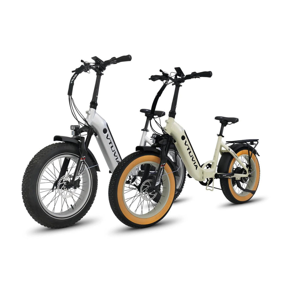 VTUVIA SX20 Folding Ebike Combo Folding Electric Bikes Silvery + White 2