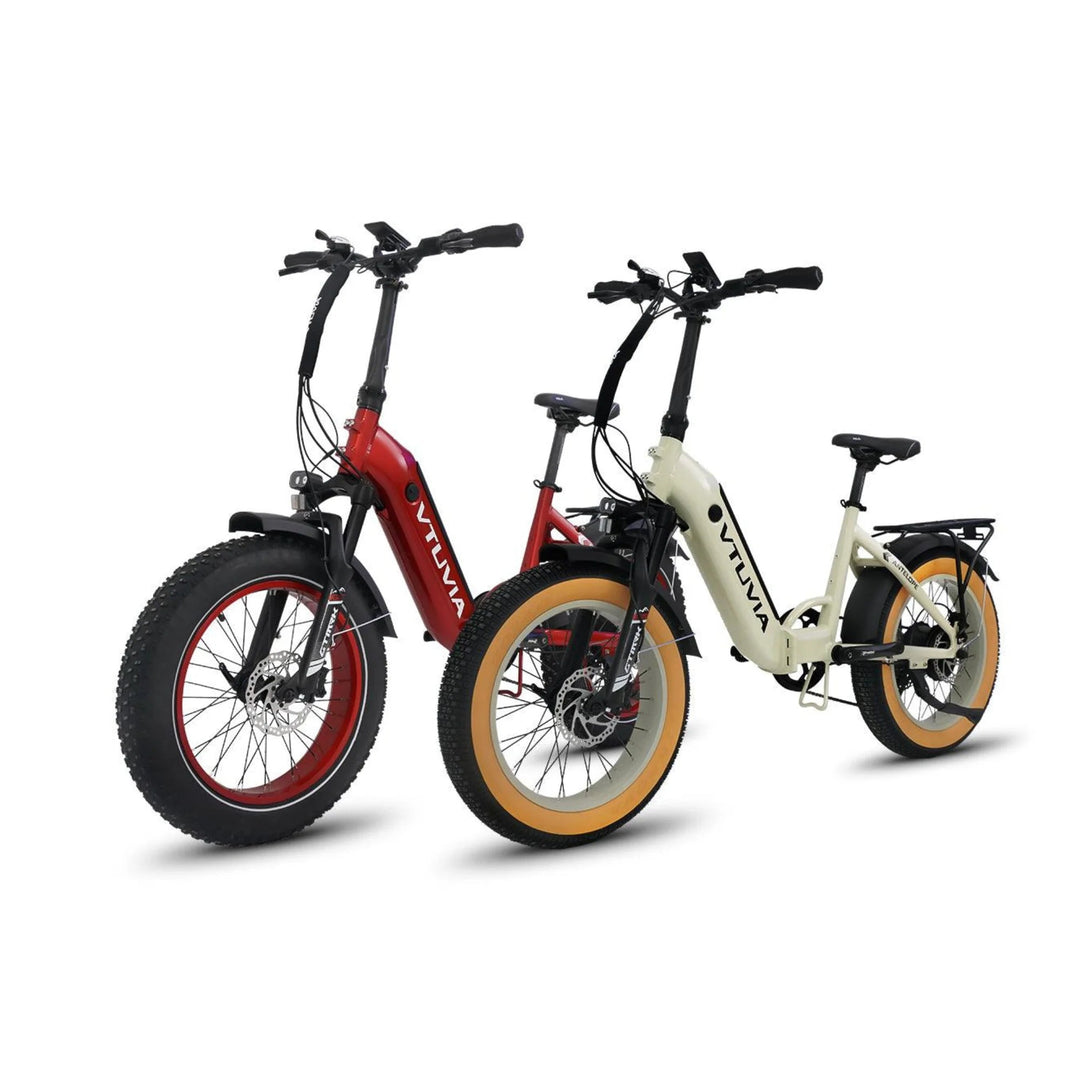 VTUVIA SX20 Folding Ebike Combo Folding Electric Bikes White + Red 1