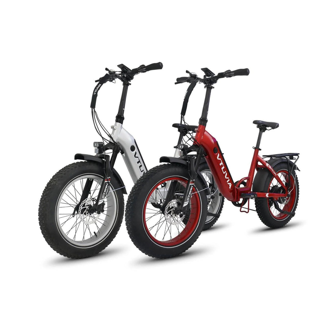 VTUVIA SX20 Folding Ebike Combo Folding Electric Bikes Silvery + Red 3