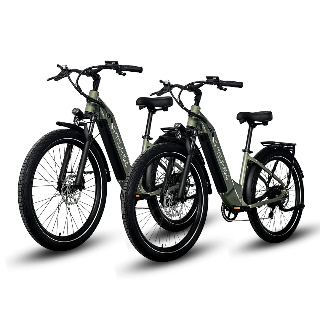 VTUVIA Zeal LT7 500W Combo VTUVIA Commuter Electric Bikes Olive Green X2 3