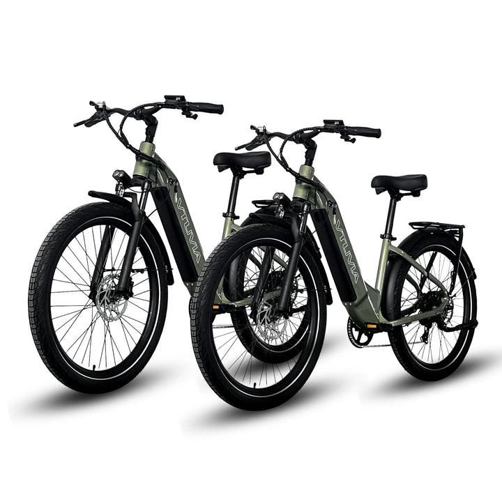 VTUVIA Zeal LT7 500W Combo VTUVIA Commuter Electric Bikes Olive Green X2 3