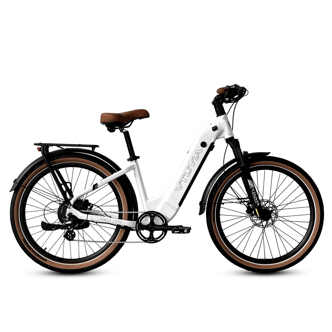 VTUVIA Zeal XT8 Commuter Electric Bikes Glacier White 1