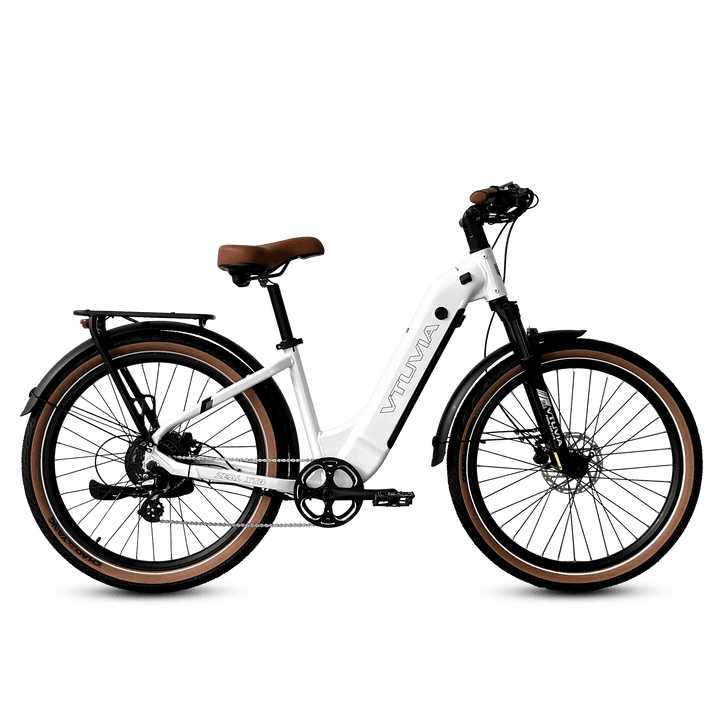 VTUVIA Zeal XT8 Commuter Electric Bikes Glacier White 1