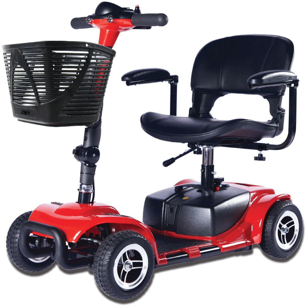 Zipr Roo 4-Wheel Mobility Scooter – Lightweight, Portable, TSA Approved 4 Wheel Mobility Scooters Red 1