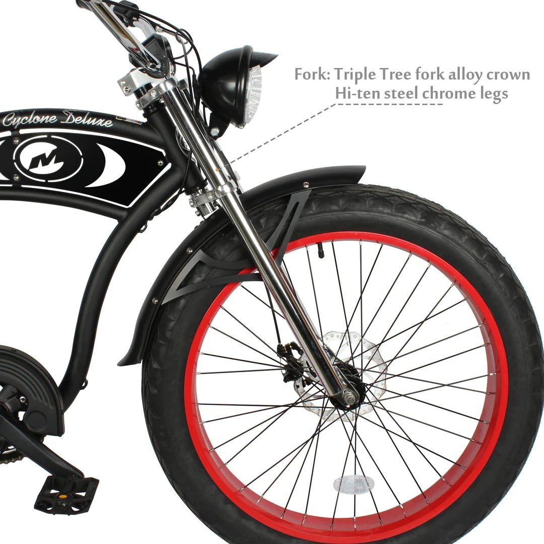 Micargi Micargi| 26" CYCLONE 2.0 Deluxe 500W 48V 11.6AH Fat Tire Cruiser Electric Bike - eBike Haul