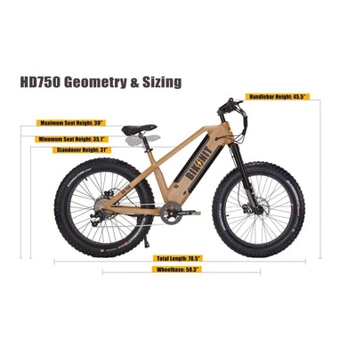BIKONIT BIKONIT|WARTHOG HD750 Fat Tire All-Terrain Hub Drive Hunting & Fishing Electric Bike - eBike Haul