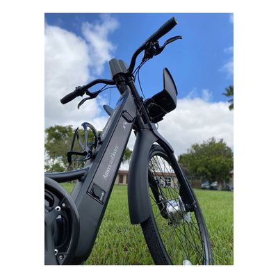 AmericanElectric AmericanElectric| RAVEN Matt Black Step-Thru Commuter Electronic Bike - eBike Haul