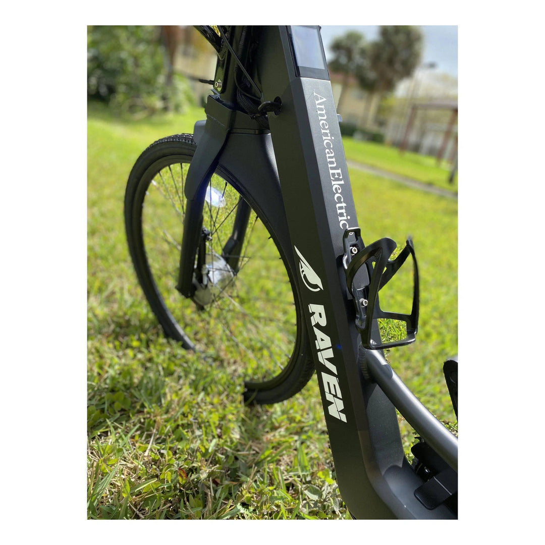 AmericanElectric RAVEN Matt Black Step Thru Commuter Electronic Bike eBike Haul