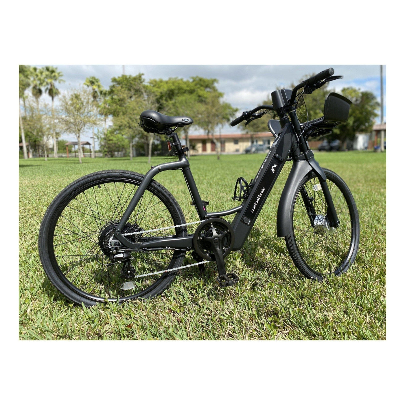 AmericanElectric AmericanElectric| RAVEN Matt Black Step-Thru Commuter Electronic Bike - eBike Haul
