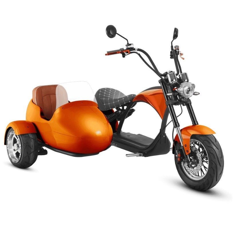 electric sidecar bicycle Eahora M1P 2000W Electric Fat Tire Scooter Chopper + Sidecar