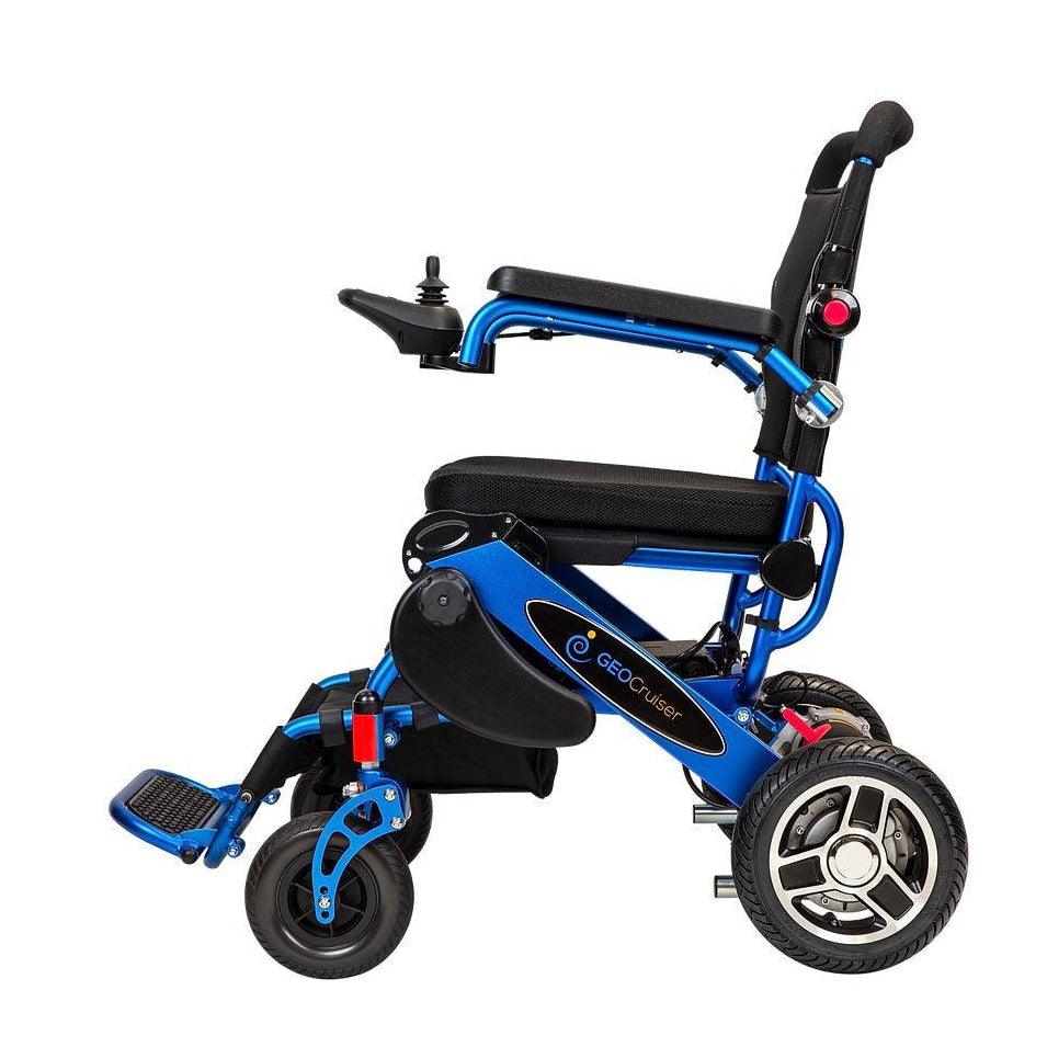 Geo Cruiser Elite EX Foldable Electric Wheelchair 350lb 15Mi Folding Electric Wheelchairs Royal Blue 2