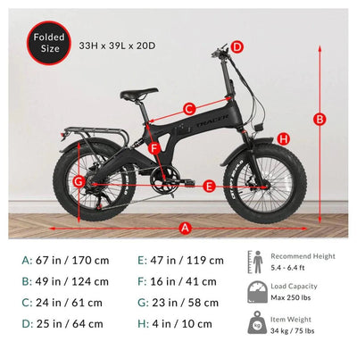 TRACER TRACER| KAMA 2.0 20” 750W Folding Fat Tire Electric Bike - eBike Haul