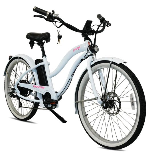 TRACER OMEGA 26 500 W Beach Cruiser Electric Bike For Women eBike Haul