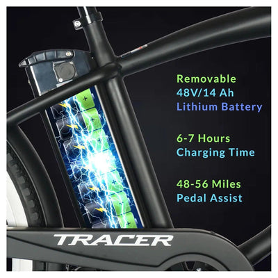 TRACER TRACER| OMEGA 26" 500 W Beach Cruiser Electric Bike For Men - eBike Haul