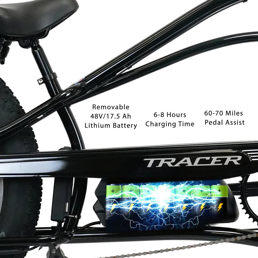 TRACER TRACER| TRACKER GT 26" 800W Stretch Electric Bike - eBike Haul